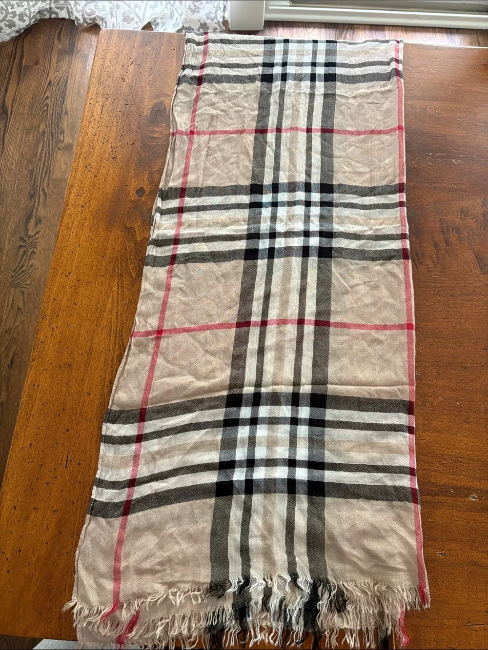 Scarf - Beige Plaid